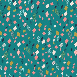 tissu coton imprimé graphique Dashwood Studio mini motifs géométrique sur fond bleu turquoise