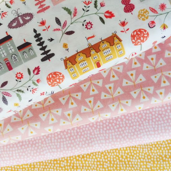 tissu imprimé dashwood studio elinor flurry gold flurry blush loisirs créatifs couture patchwork