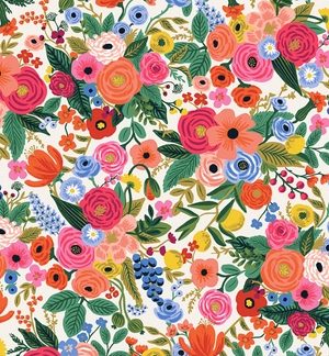 tissu imprimé rifle paper co le plus célébre fleurs multico