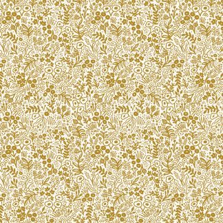 Coton imprimé fleurs dorée comme du liberty Cotton and Steel idéal pour la couture, loisirs créatifs et le patchwork