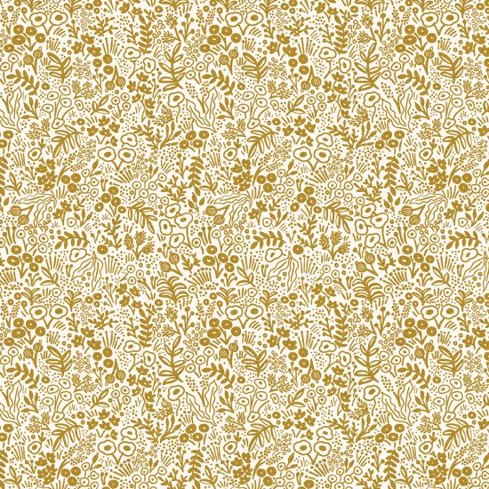 Coton imprimé fleurs dorée comme du liberty Cotton and Steel idéal pour la couture, loisirs créatifs et le patchwork