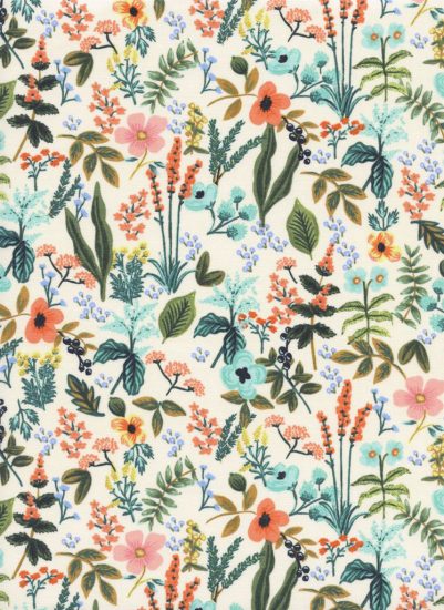 Tissu coton imprimé Rifle Paper Co Amalfi fleurs champêtres de printemps, tendance et idéal pour accessoires et décoration