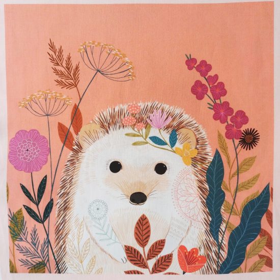 Wild Panel tissu Dashwood Studio coton imprimé avec des portraits d'animaux, renard koala hérisson ours idéal pour la couture créative, accessoires et déco enfant