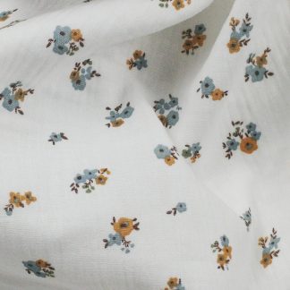 tissu gaze de coton Oeko Tex imprimé romantique et délicat,fleuri idéal pour la couture enfant