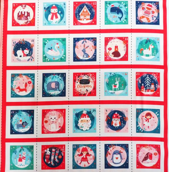 coton imprimé motifs noel dashwood studio panneau tissu oeko tex pour coudre son calendrier de l'avent