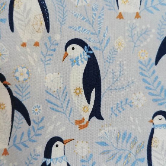 tissu dashwood studio arctique imprimé animaux polaires pingouin banquise