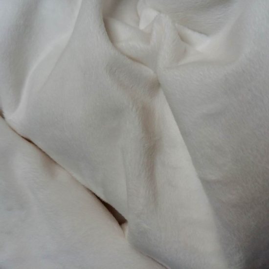 Couverture bébé chaude doublé de tissu doudou polaire minky blanc naturel