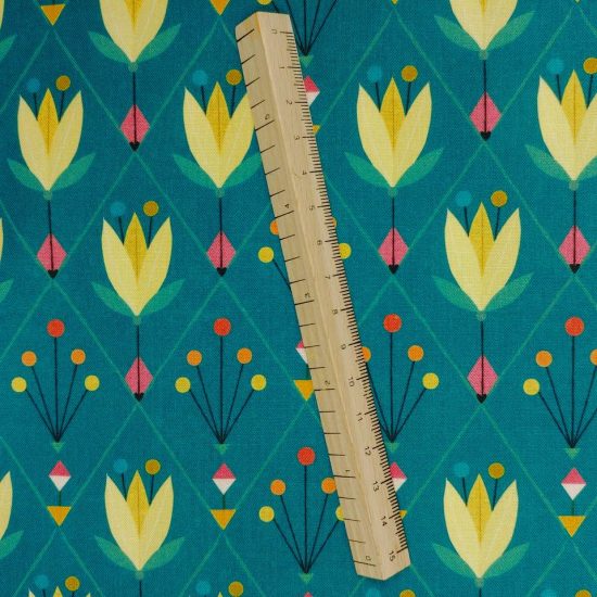 tissu à fleurs trre of life dashwood studio coton imprimé parfait pour la couture créative fleurs géométriques colorées joyeuses