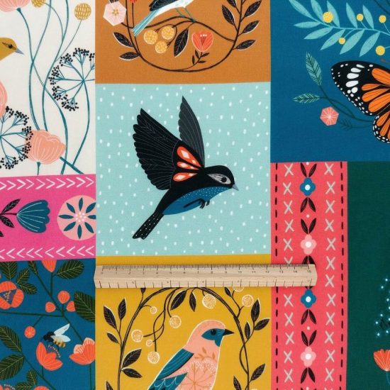 Tissu Aviary Dashwood Studio coloré et lumineux idéal pour le patchwork et la couture créative