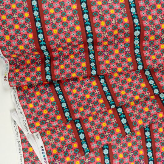 coton imprimé dessins géométriques carrés colorés damier , grandes rayures, idéal pour la couture créative