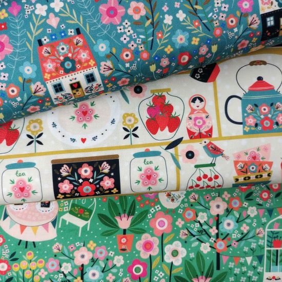 Strawberry Tea collection d'imprimés cotons Oeko-Tex Dashwood Studio colorés joyeux parfait pour la couture créative, le patchwork et le diy