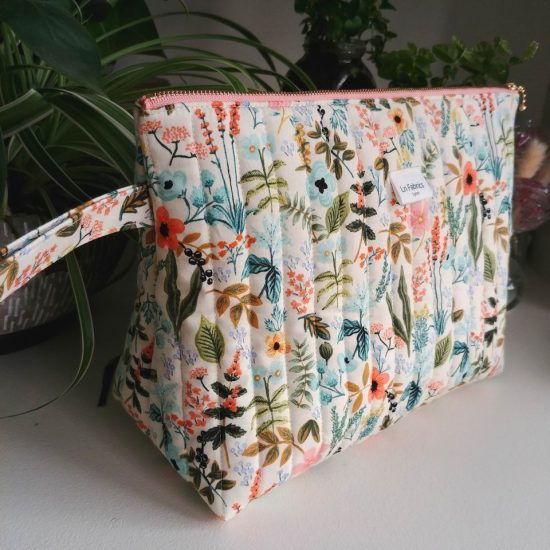 Trousse matelassée coton imprimé fleurs Amalfi Rifle Paper Co