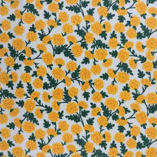 tissu imprimé Rifle Paper co Bramble fleurs jaunes tiges vertes