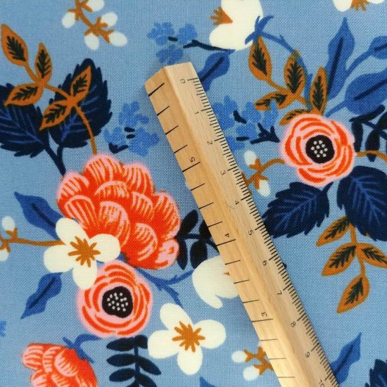 tissu coton imprimé Rifle Paper Co motif floral orange mandarine frais et lumineux parfait pour la couture créative
