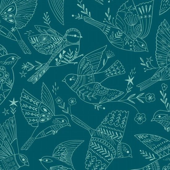 tissu aviary dashwood studio imprimé oiseau bleu paon coton parfait pour la couture créative