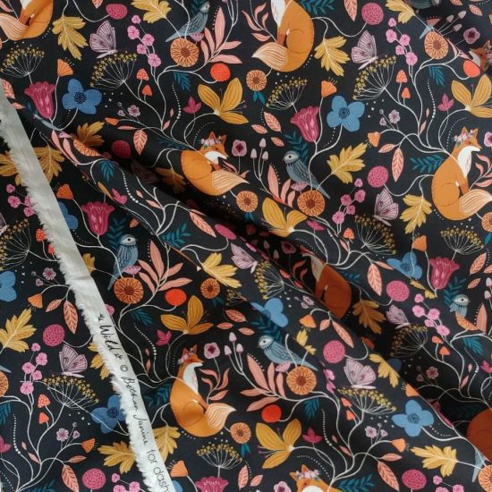 tissu en coton imprimé renards dashwood studio pour la couture créative le patchwork