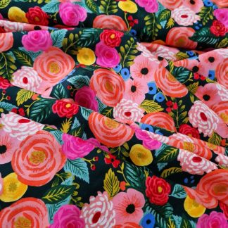 tissu viscose imprimée fleurs multicolores Rifle Paper co