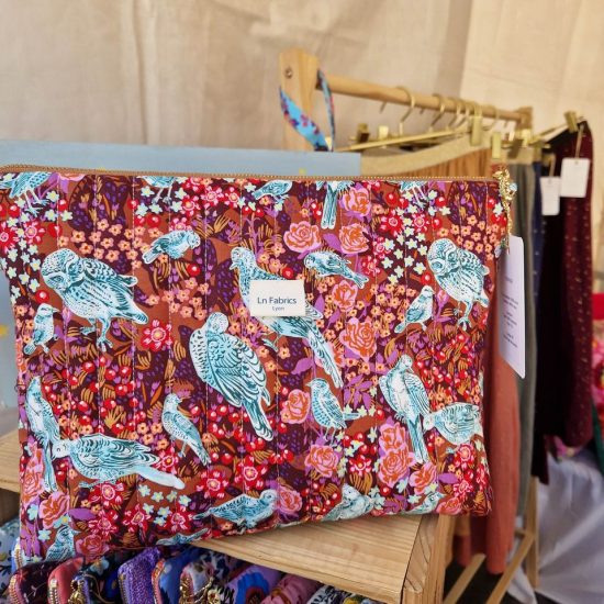 trousse matelassée de voyage tissu coton imprimé oiseaux Nathalie Lété free spirit