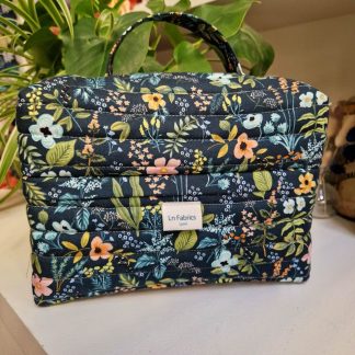 Vanity tissu imprimé fleurs amalfi émeraude rifle paper co