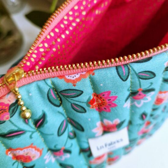 Doublure dashwood studio en coton rose fuschia imprimé points dorés métallisés joli curseur doré triple billes fabrication française