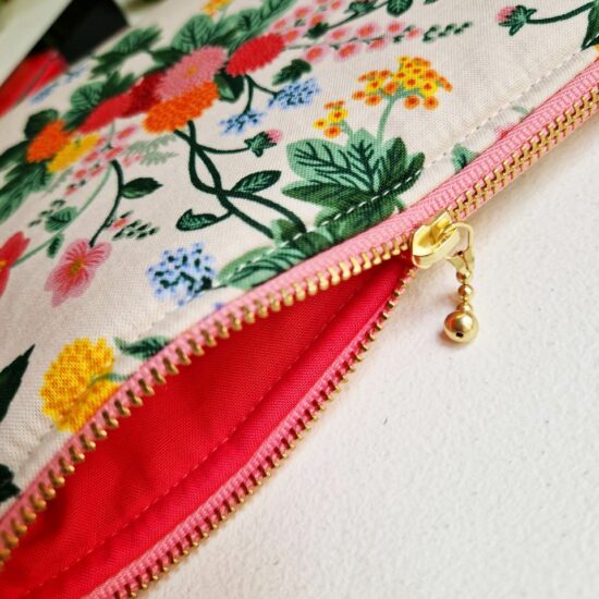 Doublure dashwood studio en coton orange sorbet joli curseur doré triple billes fabrication française