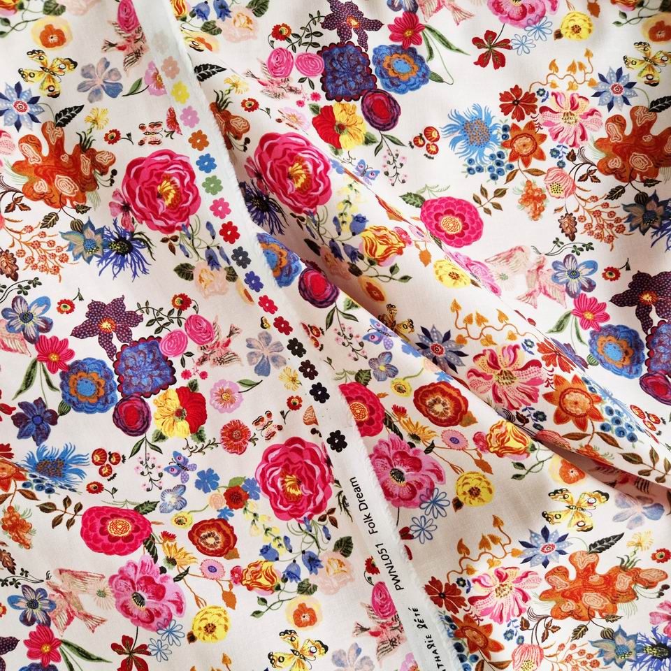 Tissu coton imprimé Nathalie Lété collection symphonie pastorale joyeux coloré créateur parfait pourla couture créative