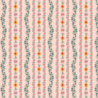 tissu rifle paper co collection english Rose rayures de fleurs rose poudré et vert couleurs pastels douces