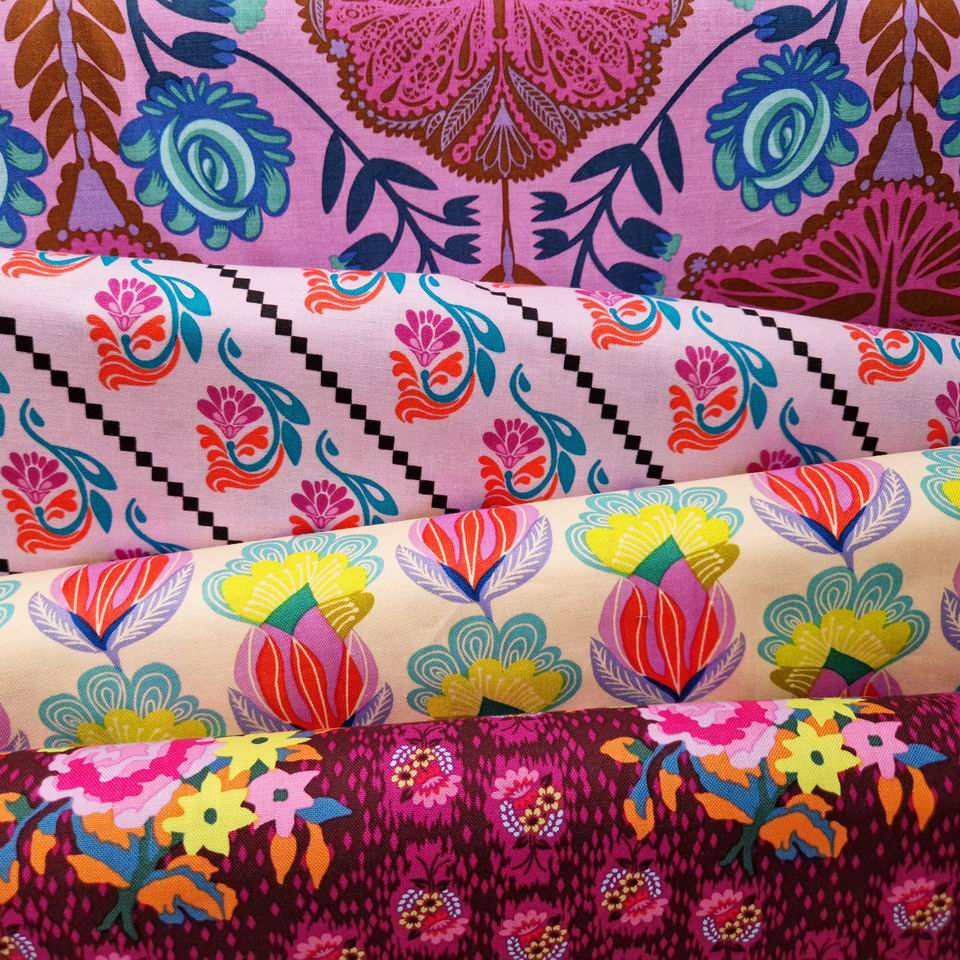Tissu coton imprimé Anna Maria pour Free Spirit pour la couture créative et le patchwork joyeus et coloré