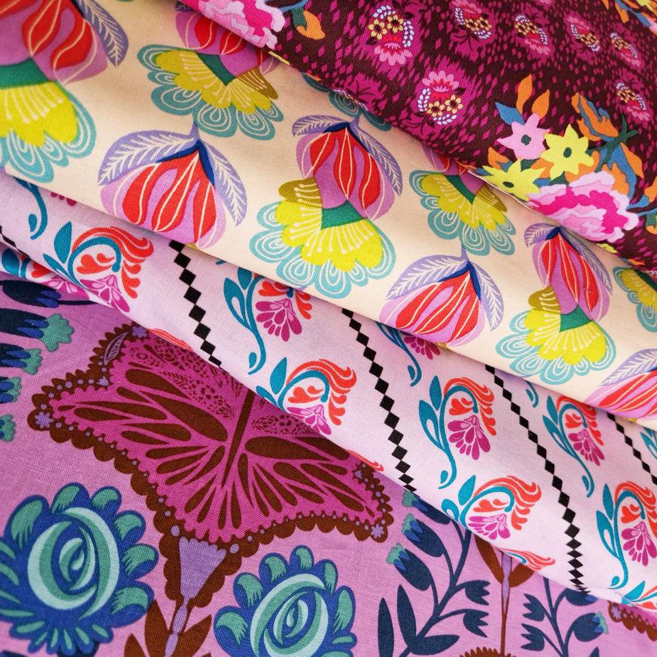 Tissu coton imprimé Anna Maria pour Free Spirit pour la couture créative et le patchwork joyeus et coloré