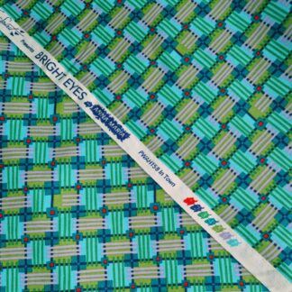 Tissu Anna Maria pour Free Spirit coton imprimé géométrique quadrillé vert camaieu de verts parfait pour coordonner pour mélanger à d'autres imprimés